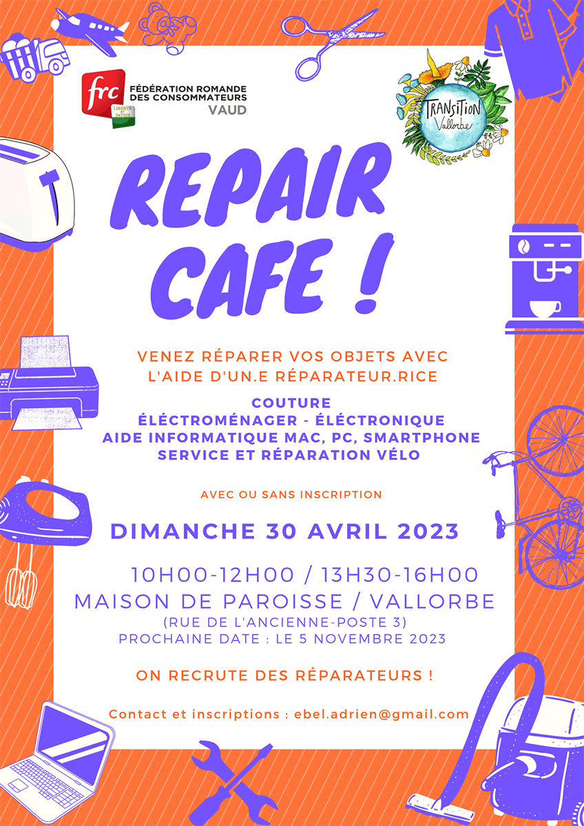 Repair café du 30 avril 2023