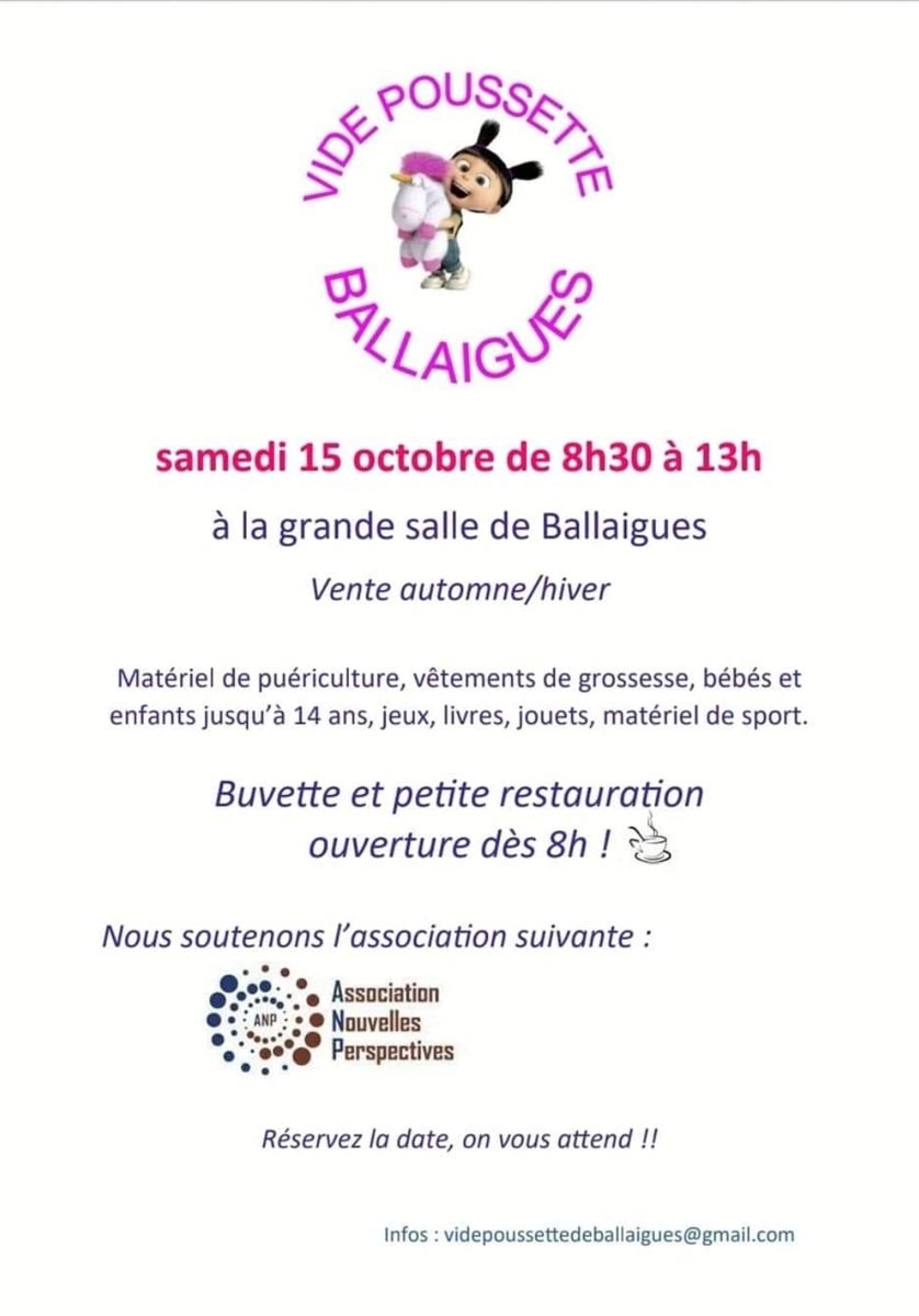 Vide-poussette à Ballaigues, les 10 & 11 octobre 2022 Vide-poussette à Ballaigues, les 10 & 11 octobre 2022
